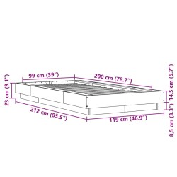 Bettgestell Braun Eichen-Optik 100x200 cm Holzwerkstoff