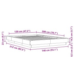 Bettgestell Räuchereiche 120x200 cm Holzwerkstoff