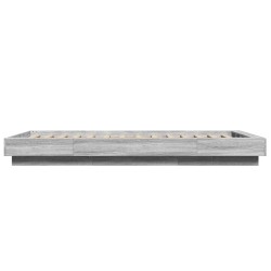 Bettgestell mit LED Grau Sonoma 75x190 cm Holzwerkstoff