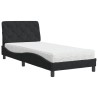 Bett mit Matratze Schwarz 80x200 cm Samt