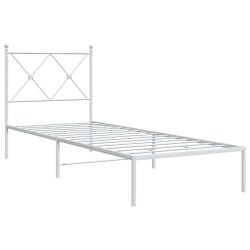 Metallbett ohne Matratze mit Kopfteil Weiß 75x190 cm