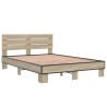 Bettgestell Sonoma-Eiche 135x190 cm Holzwerkstoff und Metall