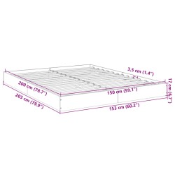 Bettgestell Grau Sonoma 150x200 cm Holzwerkstoff