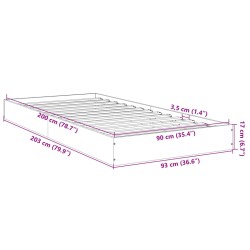 Bettgestell ohne Matratze Sonoma-Eiche 90x200 cm Holzwerkstoff