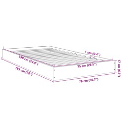 Bettgestell Schwarz 75x190 cm Holzwerkstoff