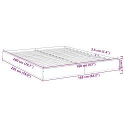 Bettgestell Betongrau 160x200 cm Holzwerkstoff