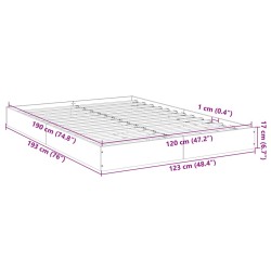 Bettgestell Betongrau 120x190 cm Holzwerkstoff