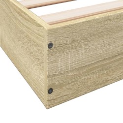 Bettgestell Sonoma-Eiche 135x190 cm Holzwerkstoff