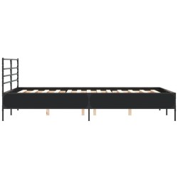 Bettgestell Schwarz 135x190 cm Holzwerkstoff und Metall