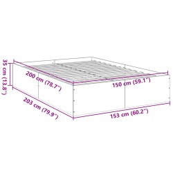 Bettgestell Schwarz 150x200 cm Holzwerkstoff