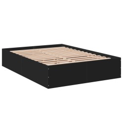 Bettgestell Schwarz 135x190 cm Holzwerkstoff