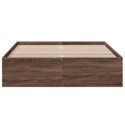 Bettgestell Braun Eichen-Optik 135x190 cm Holzwerkstoff