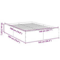 Bettgestell Schwarz 140x190 cm Holzwerkstoff