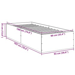 Bettgestell Braun Eichen-Optik 90x190 cm Holzwerkstoff