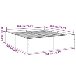 Bettgestell Weiß 180x200 cm Holzwerkstoff