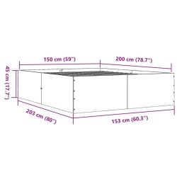 Bettgestell Weiß 150x200 cm Holzwerkstoff