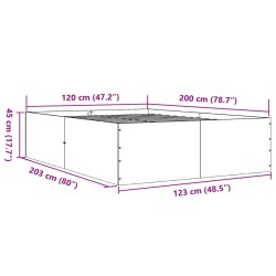 Bettgestell Grau Sonoma 120x200 cm Holzwerkstoff