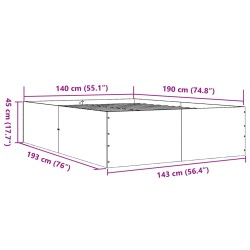 Bettgestell Weiß 140x190 cm Holzwerkstoff