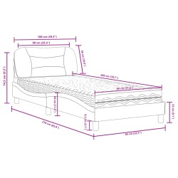 Bett mit Matratze Schwarz 90x200 cm Stoff