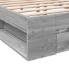 Bettgestell mit Schubladen Grau Sonoma 120x190 cm Holzwerkstoff