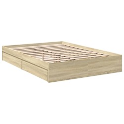 Bettgestell mit Schubladen Sonoma-Eiche 120x190cm Holzwerkstoff