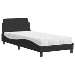 Bett mit Matratze Schwarz 80x200 cm Samt