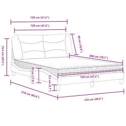 Bett mit Matratze Schwarz 120x200 cm Stoff