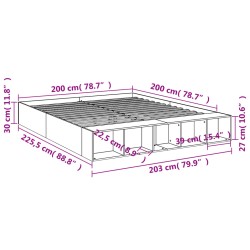 Bettgestell Sonoma-Eiche 200x200 cm Holzwerkstoff