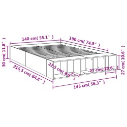 Bettgestell Weiß 140x190 cm Holzwerkstoff