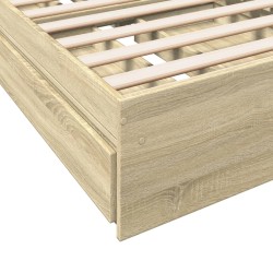 Bettgestell mit Schubladen Sonoma-Eiche 75x190 cm Holzwerkstoff