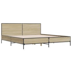 Bettgestell Sonoma-Eiche 180x200 cm Holzwerkstoff und Metall