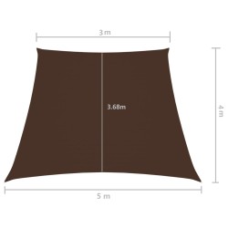 Sonnensegel Oxford-Gewebe Trapezförmig 3/5x4 m Braun