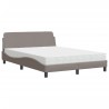 Bett mit Matratze Taupe 120x200 cm Stoff