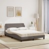 Bett mit Matratze Taupe 120x200 cm Stoff