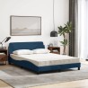 Bett mit Matratze Blau 140x200 cm Stoff