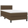 Boxspringbett mit Matratze Dunkelbraun 90x200 cm Stoff