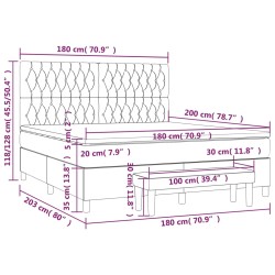 Boxspringbett mit Matratze Dunkelbraun 180x200 cm Stoff