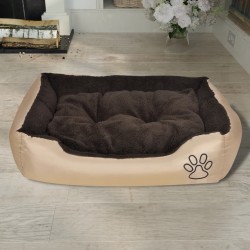 Warmes Hundebett mit Polsterkissen L