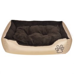 Warmes Hundebett mit Polsterkissen L