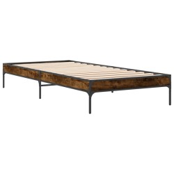 Bettgestell Räuchereiche 100x200 cm Holzwerkstoff und Metall