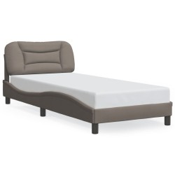 Bettgestell mit Kopfteil Taupe 90x190 cm Stoff