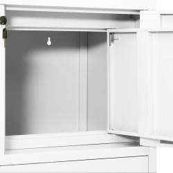 Büroschrank Weiß 90x40x102 cm Stahl