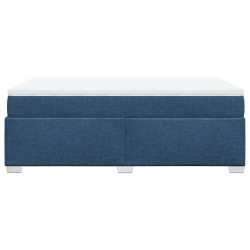 Boxspringbett mit Matratze Blau 120x190 cm Stoff