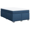 Boxspringbett mit Matratze Blau 120x200 cm Stoff