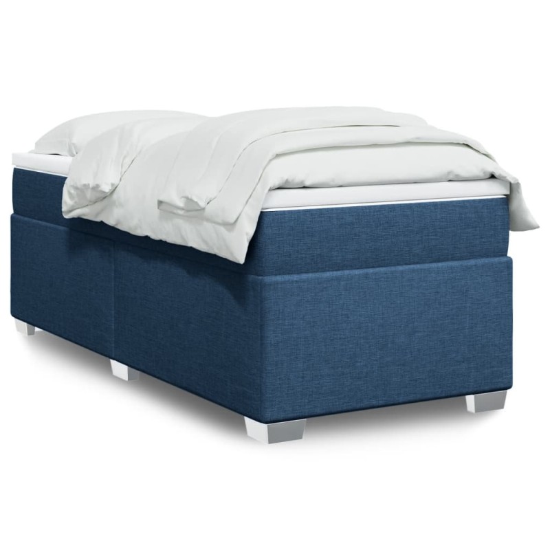 Boxspringbett mit Matratze Blau 90x190 cm Stoff