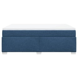 Boxspringbett mit Matratze Blau 140x200 cm Stoff