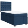 Boxspringbett mit Matratze Blau 90x200 cm Stoff