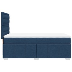 Boxspringbett mit Matratze Blau 90x200 cm Stoff