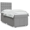 Boxspringbett mit Matratze Hellgrau 90x200 cm Stoff