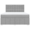 Boxspringbett mit Matratze Hellgrau 180x200 cm Stoff